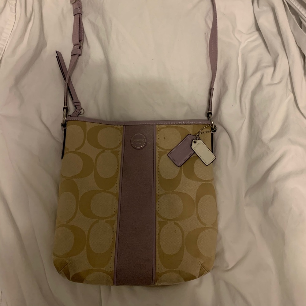 Light purple & tan Coach purse